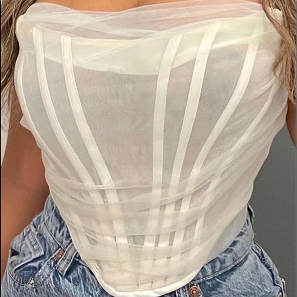 Mesh Corset Top Sz Medium - Picture 3 of 6